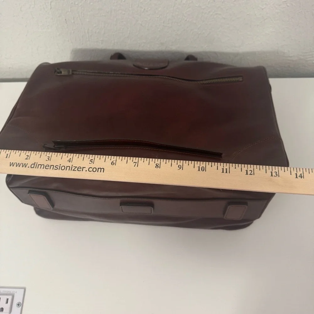 Bosca Dolce Chestnut Brown Leather Briefcase with Top Handle (Key) NWOT Doctors